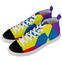 Colorful-red-yellow-blue-purple Men s Mid-top Canvas Sneakers by Semog4