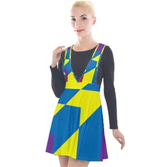Colorful-red-yellow-blue-purple Plunge Pinafore Velour Dress by Semog4