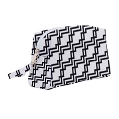 Pattern-monochrome-repeat Wristlet Pouch Bag (medium) by Semog4