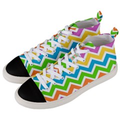 Chevron-pattern-design-texture Men s Mid-top Canvas Sneakers by Semog4