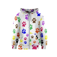 Pawprints-paw-prints-paw-animal Kids  Zipper Hoodie by Semog4