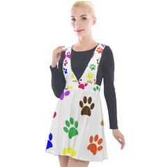 Pawprints-paw-prints-paw-animal Plunge Pinafore Velour Dress by Semog4