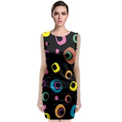 Abstract-background-retro-60s-70s Sleeveless Velvet Midi Dress by Semog4