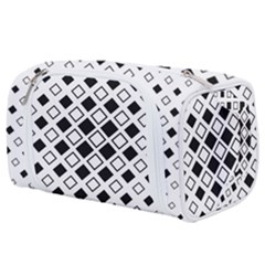 Square-diagonal-pattern-monochrome Toiletries Pouch by Semog4