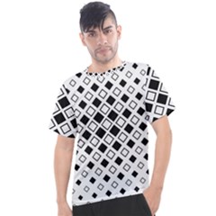 Square-diagonal-pattern-monochrome Men s Sport Top by Semog4