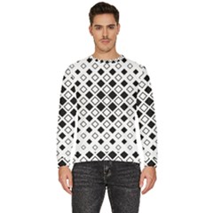 Square-diagonal-pattern-monochrome Men s Fleece Sweatshirt by Semog4