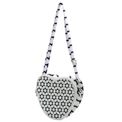 Pattern-star-repeating-black-white Heart Shoulder Bag