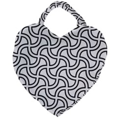 Pattern-monochrome-repeat- Giant Heart Shaped Tote by Semog4