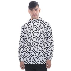 Pattern-monochrome-repeat- Men s Front Pocket Pullover Windbreaker by Semog4