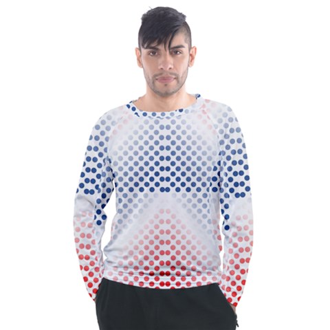 Dots-pointillism-abstract-chevron Men s Long Sleeve Raglan Tee by Semog4