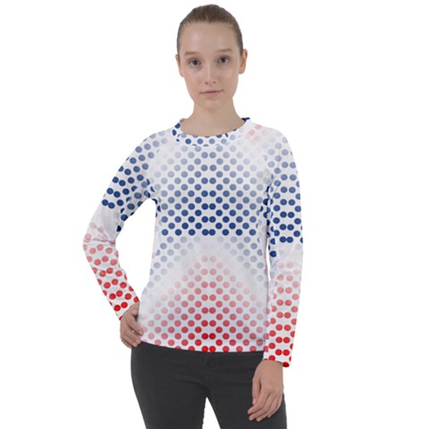 Dots-pointillism-abstract-chevron Women s Long Sleeve Raglan Tee by Semog4