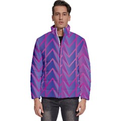 Geometric-background-abstract Men s Puffer Bubble Jacket Coat by Semog4