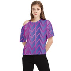 Geometric-background-abstract One Shoulder Cut Out Tee by Semog4