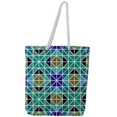 Mosaic-triangle-symmetry- Full Print Rope Handle Tote (large) by Semog4