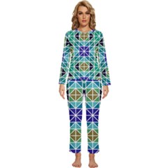 Mosaic-triangle-symmetry- Womens  Long Sleeve Lightweight Pajamas Set by Semog4