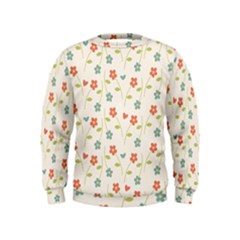 Floral-pattern-wallpaper-retro Kids  Sweatshirt