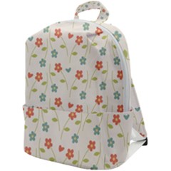 Floral-pattern-wallpaper-retro Zip Up Backpack by Semog4