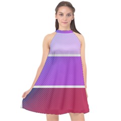 Pattern-banner-set-dot-abstract Halter Neckline Chiffon Dress  by Semog4