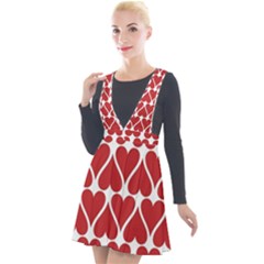 Hearts-pattern-seamless-red-love Plunge Pinafore Velour Dress by Semog4