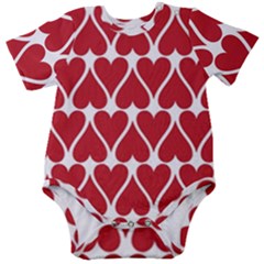 Hearts-pattern-seamless-red-love Baby Short Sleeve Bodysuit by Semog4