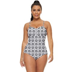 Ellipse-pattern-ellipse-dot-pattern Retro Full Coverage Swimsuit by Semog4