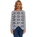 Ellipse-pattern-ellipse-dot-pattern Long Sleeve Crew Neck Pullover Top View1