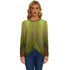 Zig Zag Chevron Classic Pattern Long Sleeve Crew Neck Pullover Top by Semog4