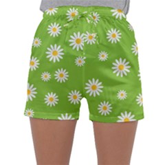 Daisy-flowers-floral-wallpaper Sleepwear Shorts by Semog4