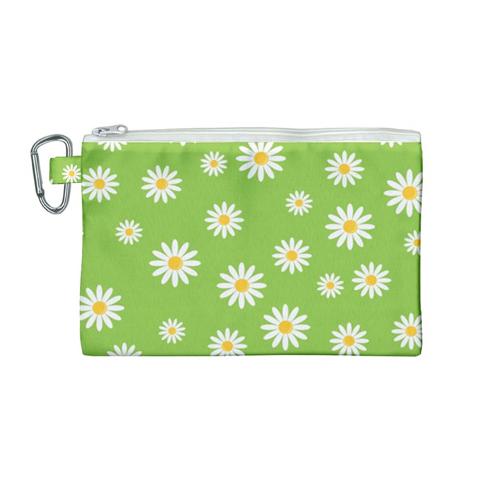 Daisy-flowers-floral-wallpaper Canvas Cosmetic Bag (Medium)