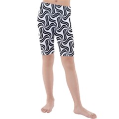 Soft-pattern-repeat-monochrome Kids  Mid Length Swim Shorts by Semog4