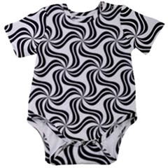Soft-pattern-repeat-monochrome Baby Short Sleeve Bodysuit by Semog4
