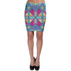 Checkerboard-squares-abstract--- Bodycon Skirt by Semog4