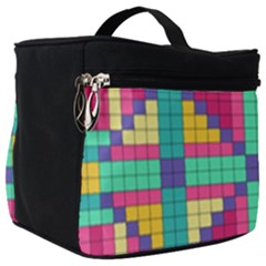 Checkerboard-squares-abstract--- Make Up Travel Bag (big) by Semog4