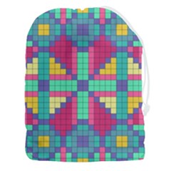 Checkerboard-squares-abstract--- Drawstring Pouch (3xl) by Semog4
