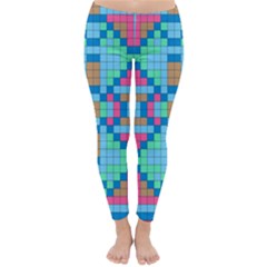 Checkerboard-squares-abstract Classic Winter Leggings by Semog4