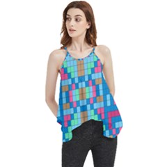 Checkerboard-squares-abstract Flowy Camisole Tank Top