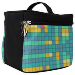 Checkerboard-squares-abstract- Make Up Travel Bag (big) by Semog4