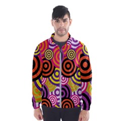 Abstract-circles-background-retro Men s Windbreaker by Semog4