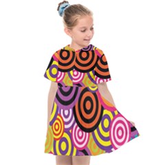 Abstract-circles-background-retro Kids  Sailor Dress by Semog4