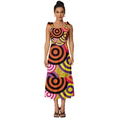 Abstract-circles-background-retro Tie-strap Tiered Midi Chiffon Dress by Semog4