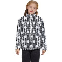 Geometric-floral-curved-shape-motif Kids  Puffer Bubble Jacket Coat by Semog4