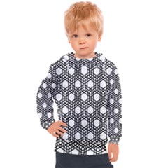 Geometric-floral-curved-shape-motif Kids  Hooded Pullover by Semog4