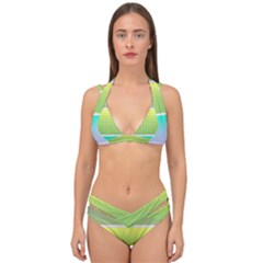 Pattern-banner-background-dot-set Double Strap Halter Bikini Set by Semog4