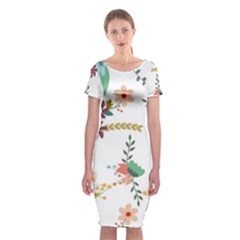 Floral-backdrop-pattern-flower Classic Short Sleeve Midi Dress by Semog4