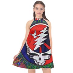 Grateful Dead Halter Neckline Chiffon Dress  by Semog4