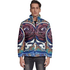 Grateful Dead Skull Rose Men s Puffer Bubble Jacket Coat by Semog4