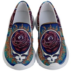 Grateful Dead Skull Rose Kids Lightweight Slip Ons by Semog4