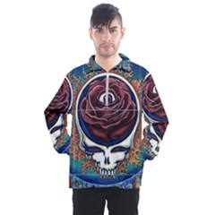 Grateful Dead Skull Rose Men s Half Zip Pullover by Semog4