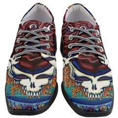 Grateful Dead Skull Rose Women Heeled Oxford Shoes by Semog4