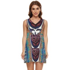 Grateful Dead Skull Rose Tiered Sleeveless Mini Dress by Semog4